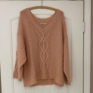 American Eagle Outfitters Peach V-Neck Sweater